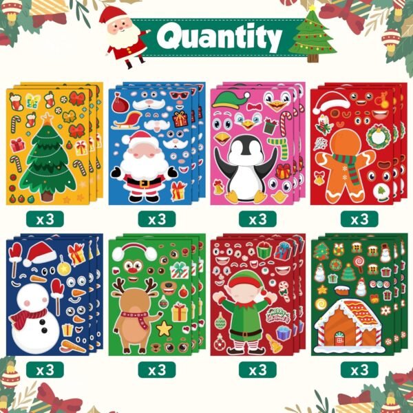 OHOME Christmas Stickers - Stocking Stuffers for Kids - DIY Christmas Crafts for Kids - Kids Christmas Gifts Activity Party Favors Supplies | Christmas Games | Toddler Stocking Stuffers(24 Sheets) - Image 3