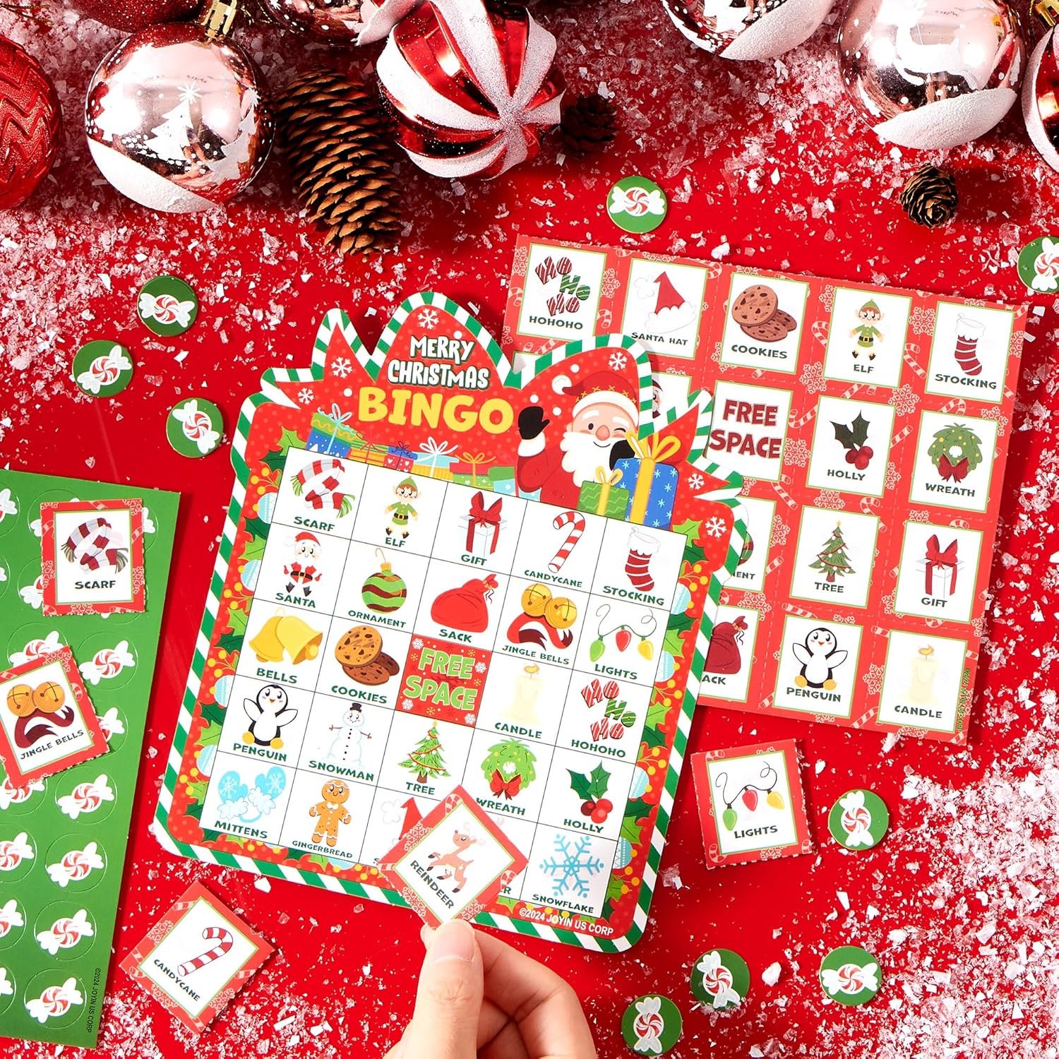 JOYIN 30 Players Christmas Bingo Cards, Xmas Bingo Game for Kids Family Activities, Holiday Winter Bingo Cards for Party Card Games, School Classroom Indoor Party Games - Image 7