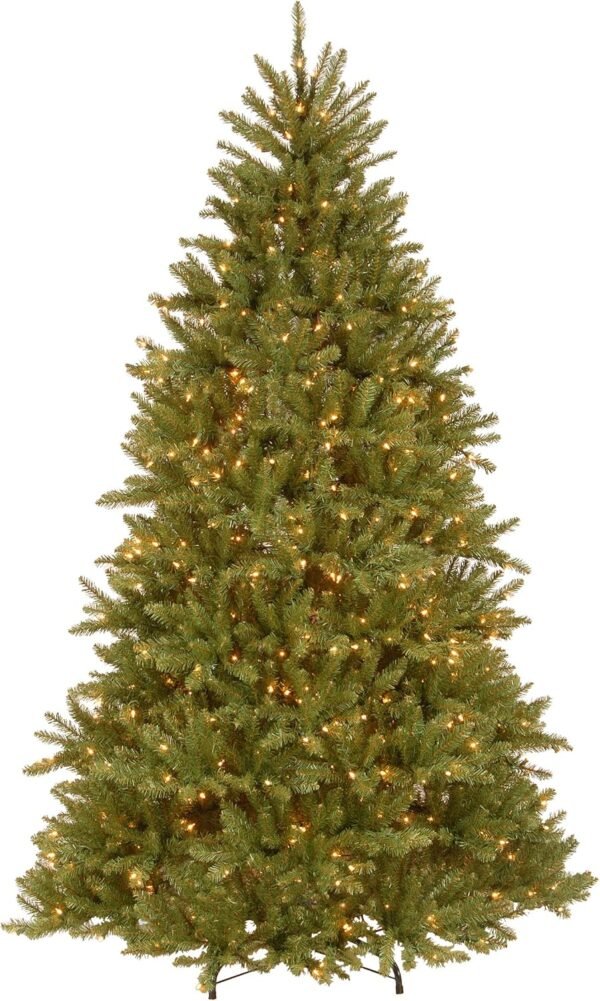 National Tree Company Pre-Lit Artificial Full Christmas Tree, Green, Dunhill Fir, White Lights, Includes Stand, 7.5 Feet - Image 2