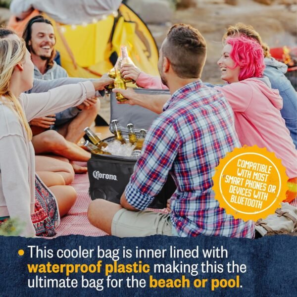 Corona Insulated Cooler with Speakers Modern Floating Cooler with Speakers Super Portable Travel Cooler Durable Speaker Cooler with Bluetooth for Parties, Festivals, Boats, and Beaches, Holds 36 cans - Image 7