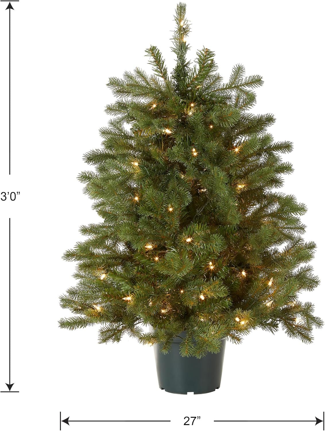 National Tree Company 'Feel Real' Artificial Christmas Tree For Entrances| Includes White Lights and Stand | Hampton Spruce - 3 ft - Image 6