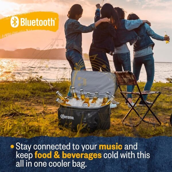 Corona Insulated Cooler with Speakers Modern Floating Cooler with Speakers Super Portable Travel Cooler Durable Speaker Cooler with Bluetooth for Parties, Festivals, Boats, and Beaches, Holds 36 cans - Image 9