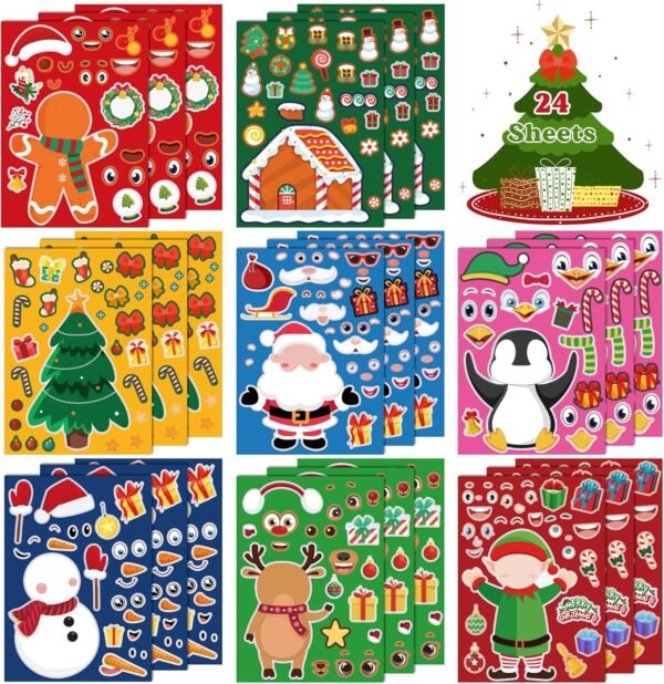 OHOME Christmas Stickers - Stocking Stuffers for Kids - DIY Christmas Crafts for Kids - Kids Christmas Gifts Activity Party Favors Supplies | Christmas Games | Toddler Stocking Stuffers(24 Sheets) - Image 2