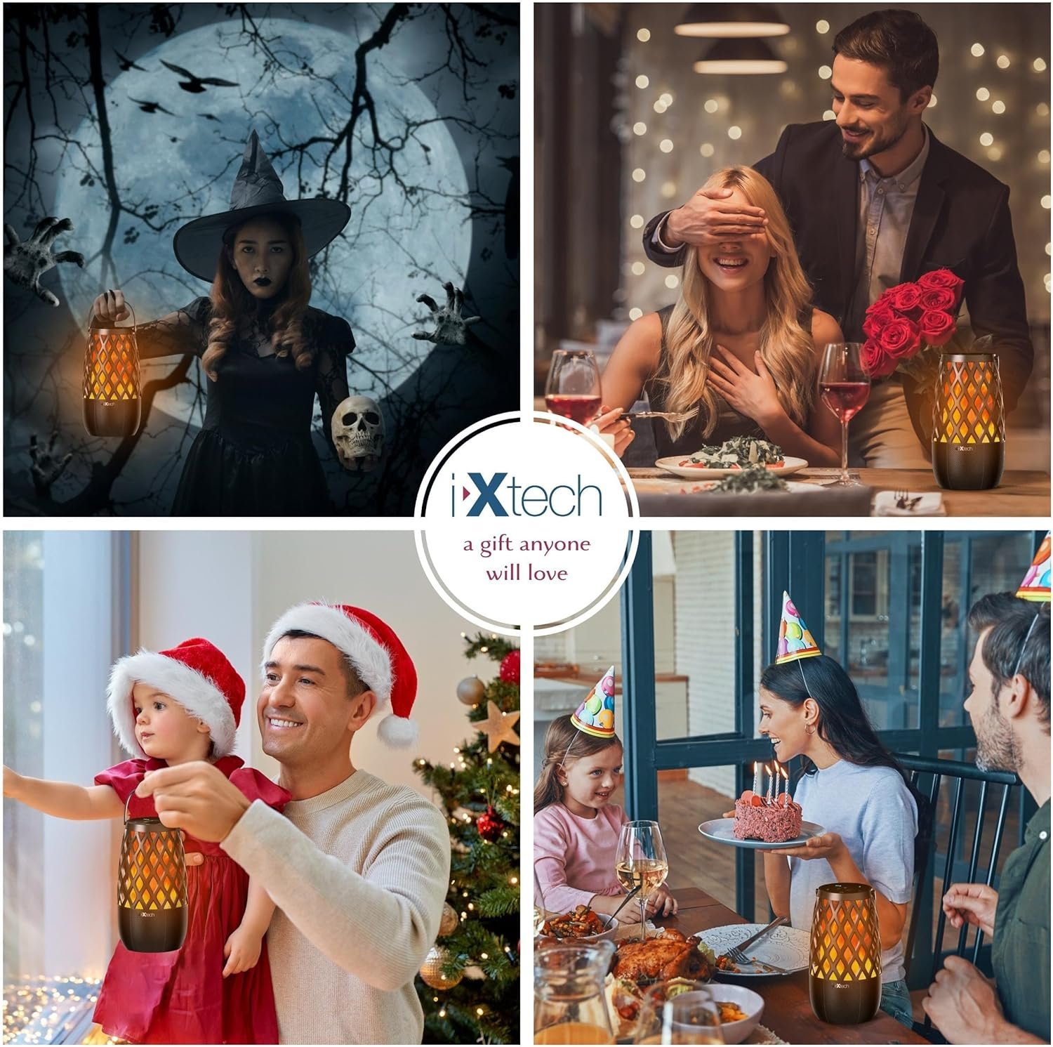 IXTECH Outdoor Bluetooth Speaker Waterproof Wireless Upgraded Portable Speaker with LED Flame Lights Linkable Torch Lantern Speaker for Party Pool Camping Halloween Christmas Birthday Gift 2 Pack - Image 5