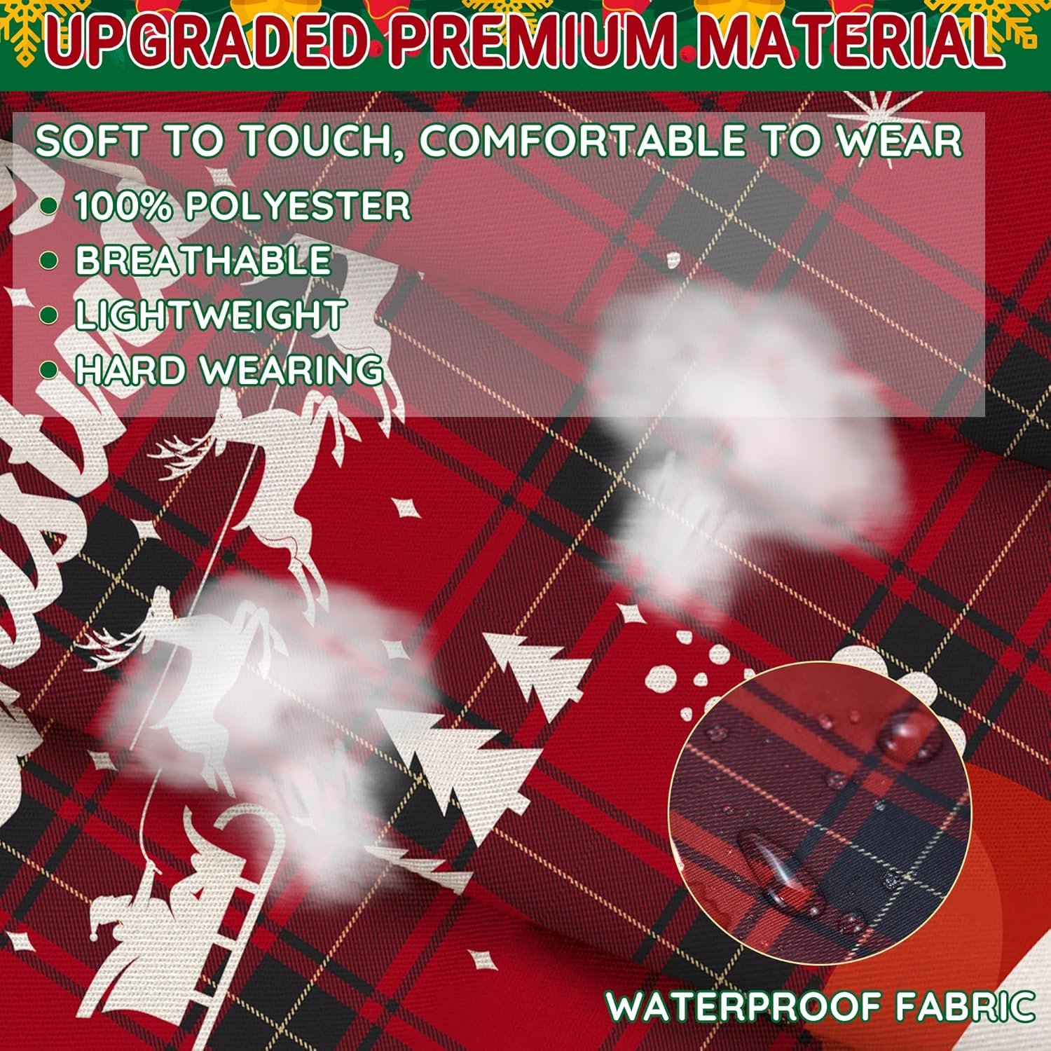4 Pack Funny Christmas Kitchen Aprons for Women Men Adjustable Cooking Chef Aprons Waterproof Bib Aprons Cute Xmas Party Gift - Image 6