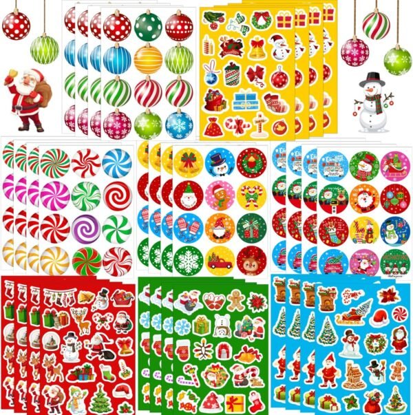 IMISHM 500 Pcs Christmas Stickers for Kids Cute Christmas Stickers Holiday Stickers for Kids Christmas Stickers for Crafts Christmas Stickers for Cards Boxes Envelope - Image 2