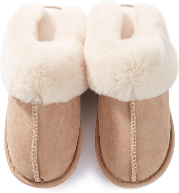Donpapa Womens Slipper with Memory Foam Fluffy Soft Warm Slip On House Slippers,Anti-Skid Cozy Plush for Indoor Outdoor - Image 6