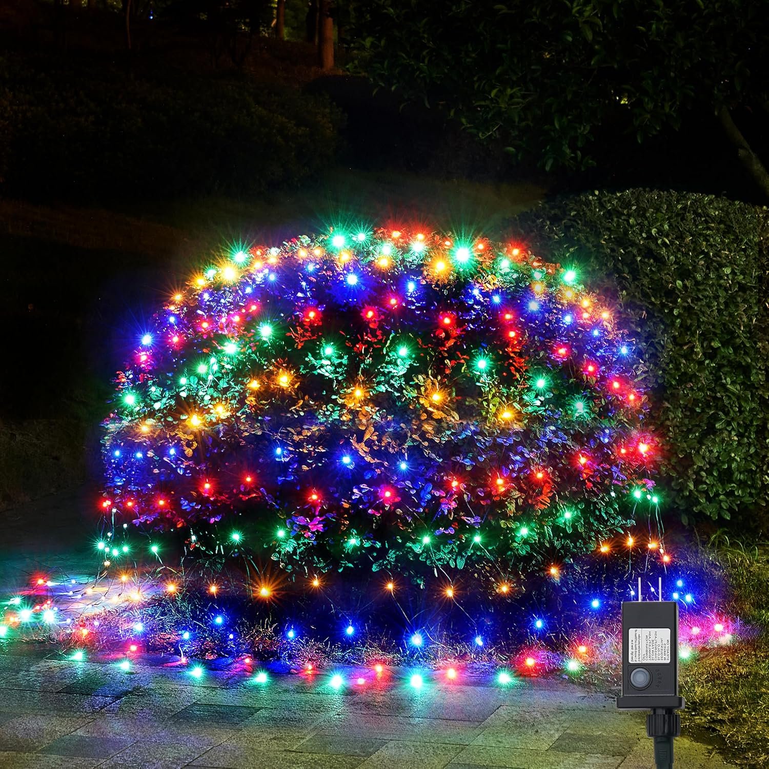 WBao Christmas Net Lights, 200LED 8.4ft x 5.2ft Christmas Lights with 8 Modes, Timer, End to End Connectable, Waterproof LED Net Lights for Lawn, Bushes, Tree Outdoor Christmas Decorations, Multicolor - Image 2