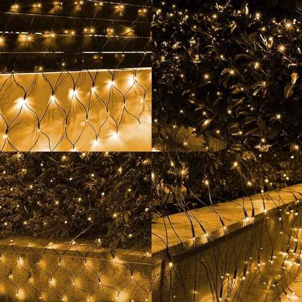 Dazzle Bright Christmas Net Lights, 360 LED 12FT x 5 FT Green Wire Waterproof Connectable Lights with 8 Modes, Christmas Outdoor Lights for Bushes Garden Party Wedding Holiday Decoration (Warm White) - Image 5