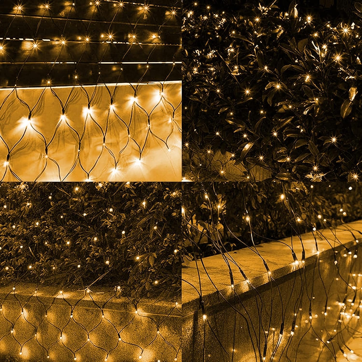 Dazzle Bright Christmas Net Lights, 360 LED 12FT x 5 FT Green Wire Waterproof Connectable Lights with 8 Modes, Christmas Outdoor Lights for Bushes Garden Party Wedding Holiday Decoration (Warm White) - Image 5