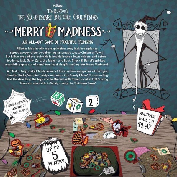Disney Tim Burton’s The Nightmare Before Christmas Merry Madness | Quick-Rolling Family Dice Game | Great Kids & Family Board Game | Officially-Licensed Merchandise - Image 3