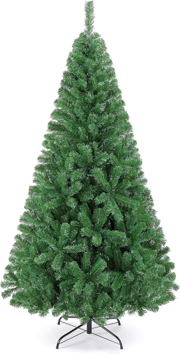 Yaheetech 6ft Artificial Full Spruce Christmas Tree, Artificial Xmas Tree with 714 PVC Branch Tips and Foldable Metal Stand for Home, Party, Office Decoration, Holiday Décor Indoor & Outdoor, Green - Image 2