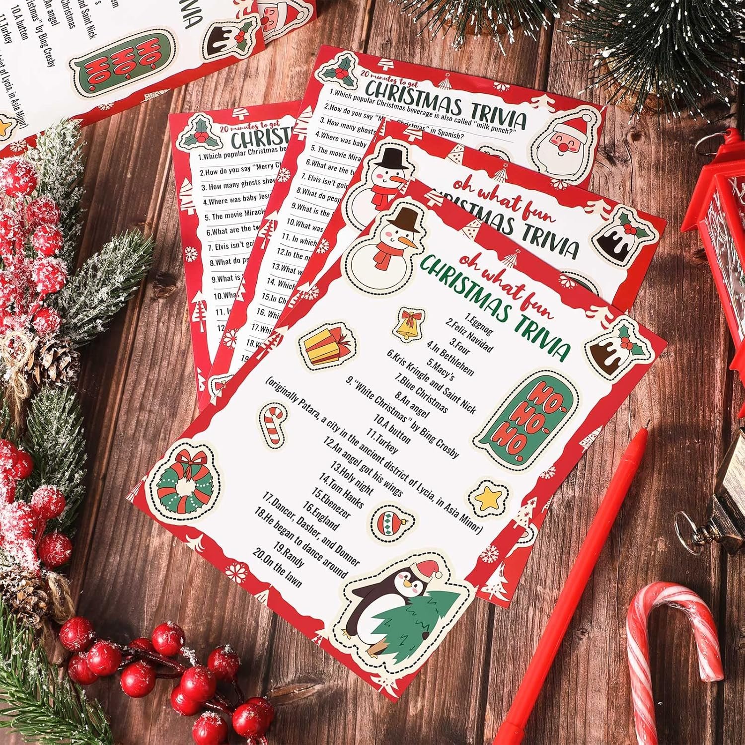 80 Pieces Christmas Trivia Games Question and Answer Cards Trivia Games for Family, Christmas Vacation Game Guessing Activity Holiday Games for Adults Coworkers Groups Christmas Party Supplies - Image 6