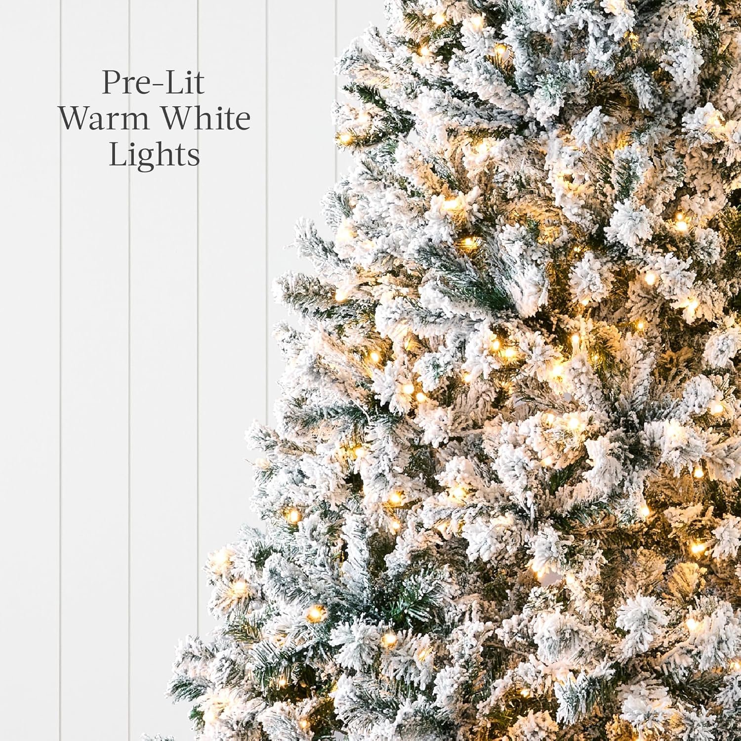 Best Choice Products Pre-Lit Artificial Christmas Tree, 6ft Snow Flocked Design Pine Tree, Full Appearance Snowy w/Easy Assembly, Metal Stand - Image 7