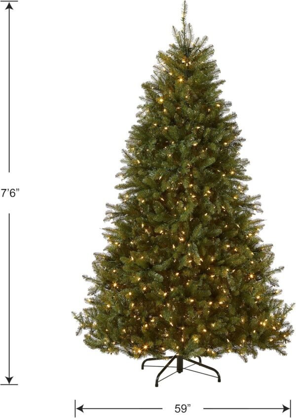 National Tree Company Pre-Lit Artificial Full Christmas Tree, Green, Dunhill Fir, Dual Color LED Lights, Includes Stand, 7.5 Feet, Dual Colored Lights - Image 7