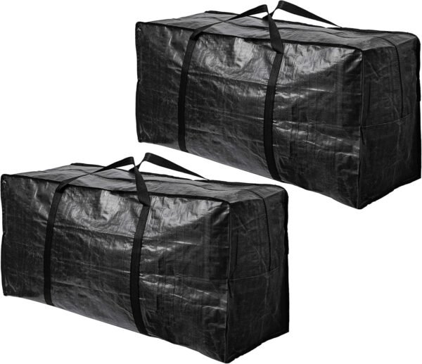 BAG-THAT! 2 Pack XXL Jumbo Extra Large Heavy Duty Stronger Handles Storage Bags Moving Totes Zippered Reusable Wrap Around Storage Totes - Image 2