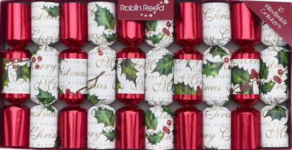 Robin Reed Bows and Berries Christmas Cracker Favors - Set of 10 x 8.5" inch Handmade - (428) - Image 2