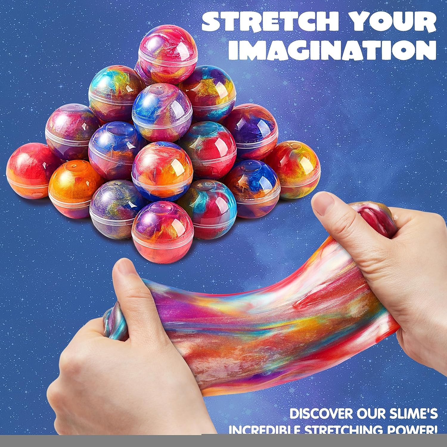 JOYIN Slime Ball Party Favors - 24 Pack Stretchy, Non-Sticky, Mess-Free Slime for Stress Relief - Safe for Girls and Boys - Classroom Rewards and Christmas Party Supplies - Image 5