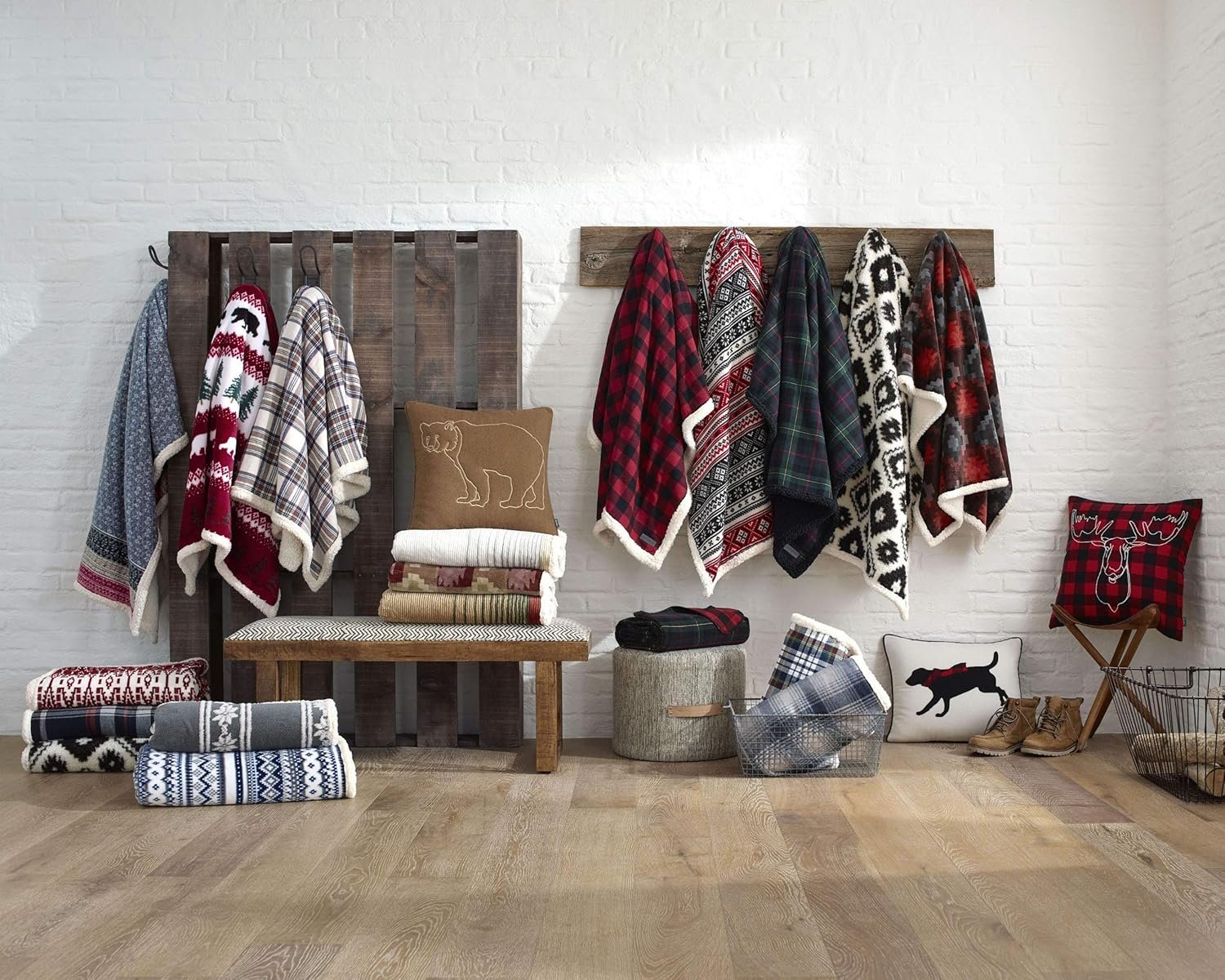 Eddie Bauer - Throw Blanket, Super Soft Reversible Cotton Flannel Sherpa Bedding, Ideal Christmas & White Elephant Gifts, Cozy Plaid Throw Blankets for Couch (Pine Tartan, Throw) - Image 4