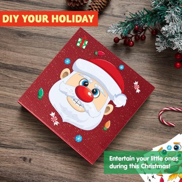 JOYIN 24 Pcs Christmas Make-a-face Stickers, Make Your Own Characters Mix and Match Sticker Sheets with Christmas Elf, Santa Santa, Snowman, Penguin, and Polar Bear Kids Party Favor Supplies Craft - Image 5