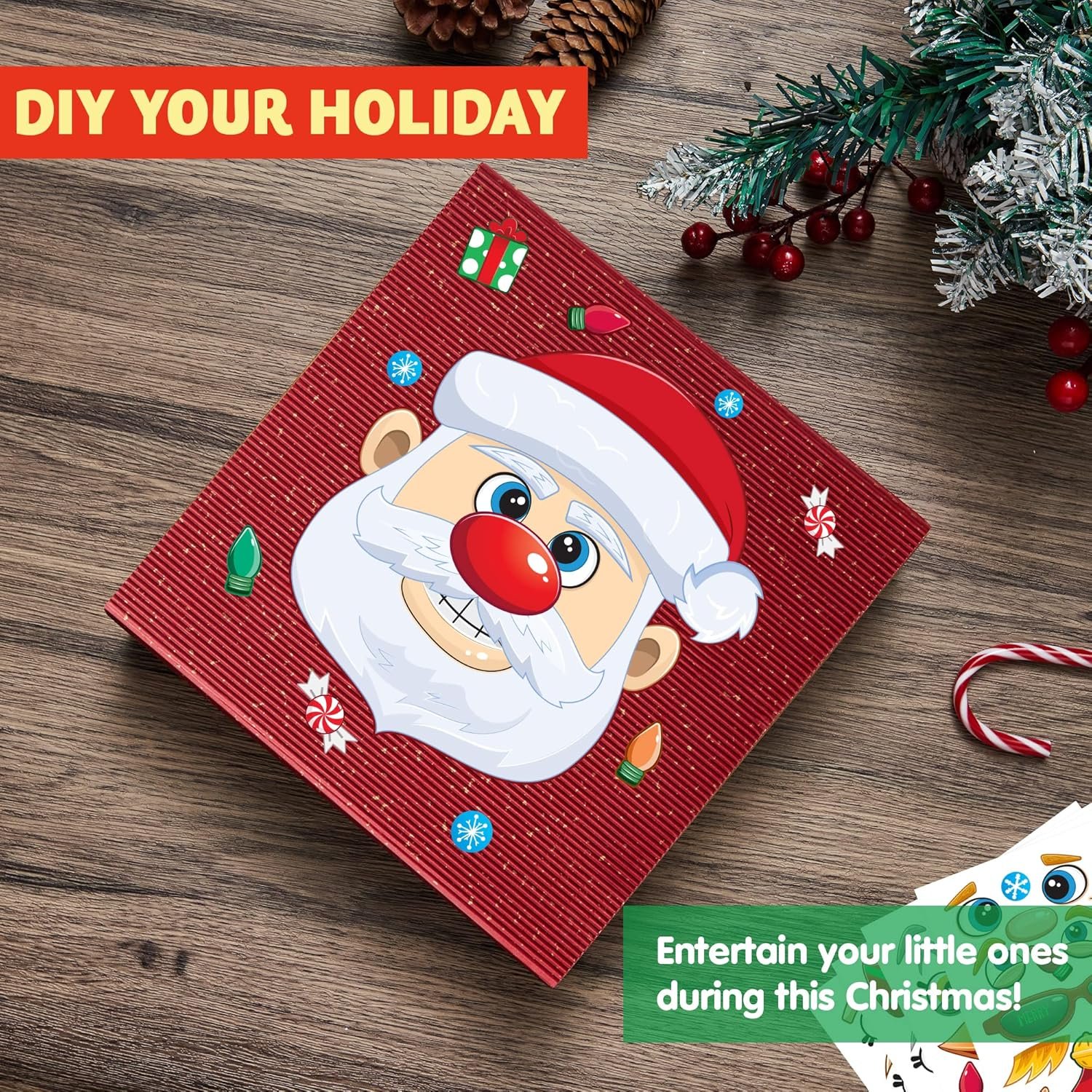 JOYIN 24 Pcs Christmas Make-a-face Stickers, Make Your Own Characters Mix and Match Sticker Sheets with Christmas Elf, Santa Santa, Snowman, Penguin, and Polar Bear Kids Party Favor Supplies Craft - Image 5