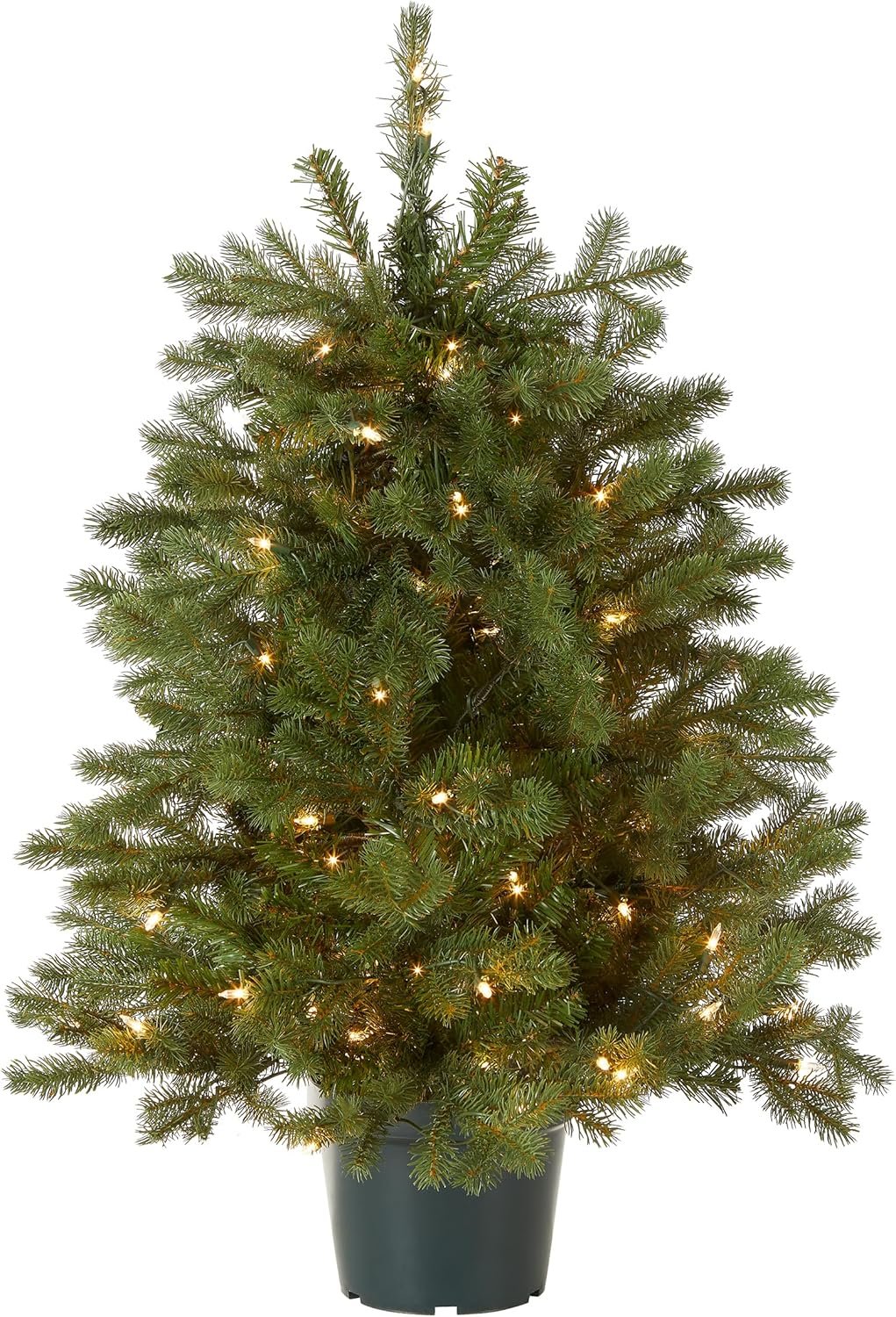 National Tree Company 'Feel Real' Artificial Christmas Tree For Entrances| Includes White Lights and Stand | Hampton Spruce - 3 ft - Image 2