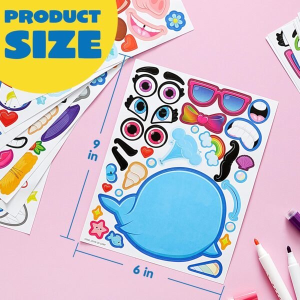 JOYIN 24PCS 9"x6" Make a face Stickers for Kids, Make Your Own Stickers, Mix and Match Stickers with Safaris Sea Farm and Dinosaur Animals, Party Favors Kids Crafts, Goodie Bags Stuffers for Kids - Image 7