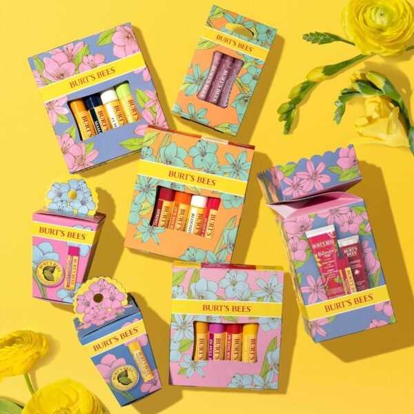 Burt's Bees Stocking Stuffers, In Full Bloom Lip Balm Set, Original Beeswax, Dragonfruit Lemon, Tropical Pineapple & Strawberry, Natural Origin Lip Treatment Christmas Gifts (4-Pack) - Image 9