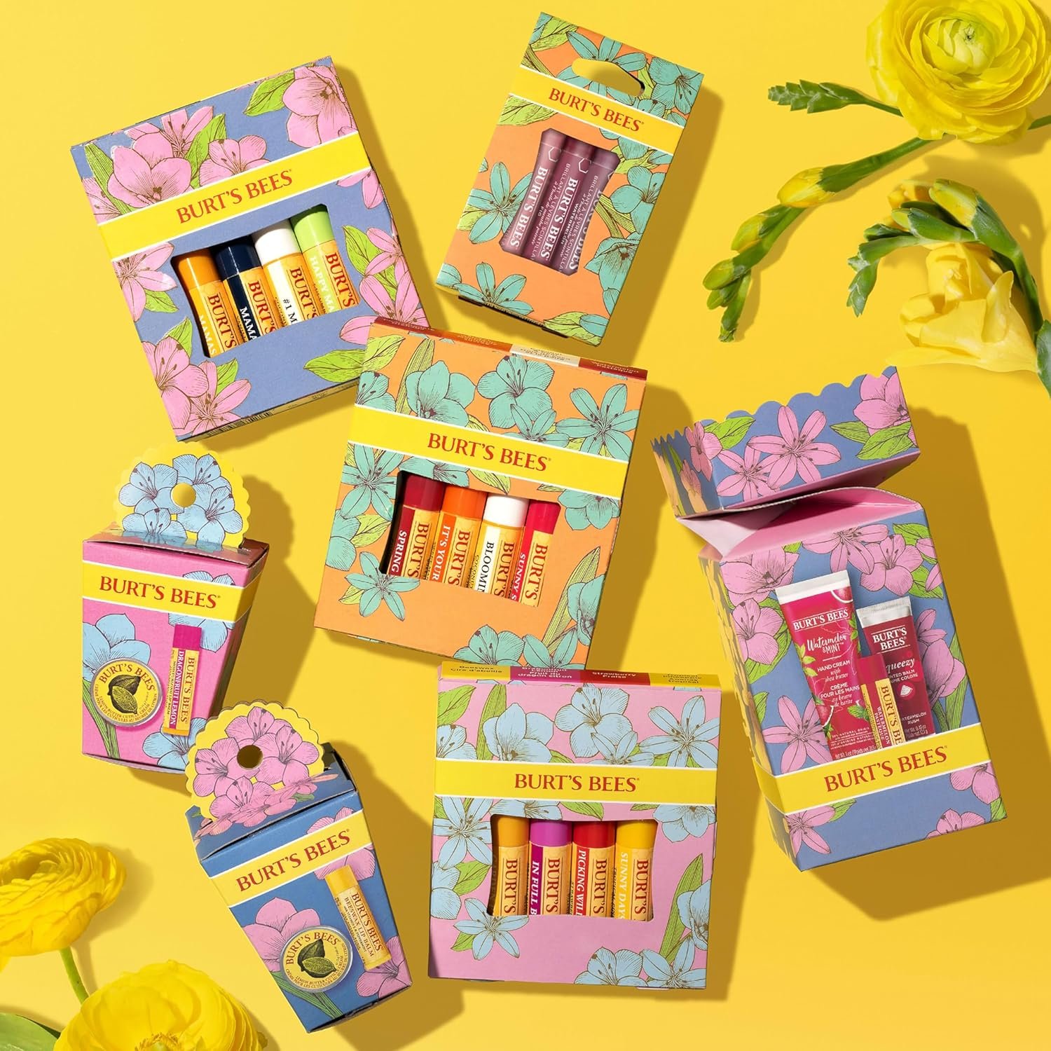Burt's Bees Stocking Stuffers, In Full Bloom Lip Balm Set, Original Beeswax, Dragonfruit Lemon, Tropical Pineapple & Strawberry, Natural Origin Lip Treatment Christmas Gifts (4-Pack) - Image 9