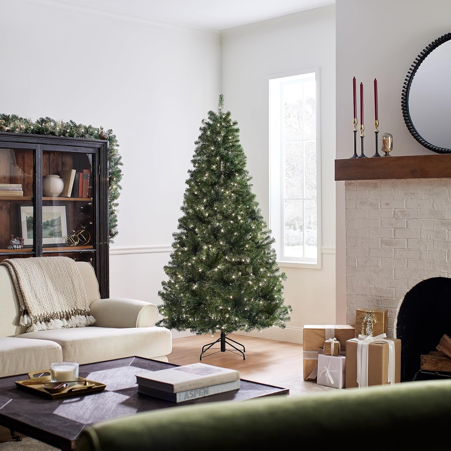 National Tree Company Pre-Lit Artificial Christmas Tree, Green, North Valley Spruce, White Lights, Includes Stand, 7 Feet - Image 5