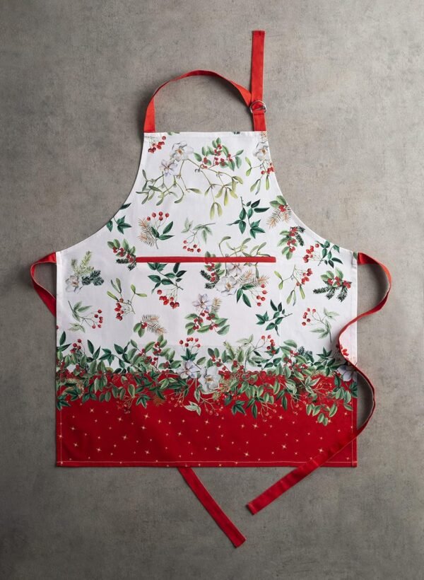 Cotton Apron with Center Pocket, Kitchen Unisex Cloth Apron (1 Piece) with Long Ties for Painting Cooking Baking Restaurant - Image 10