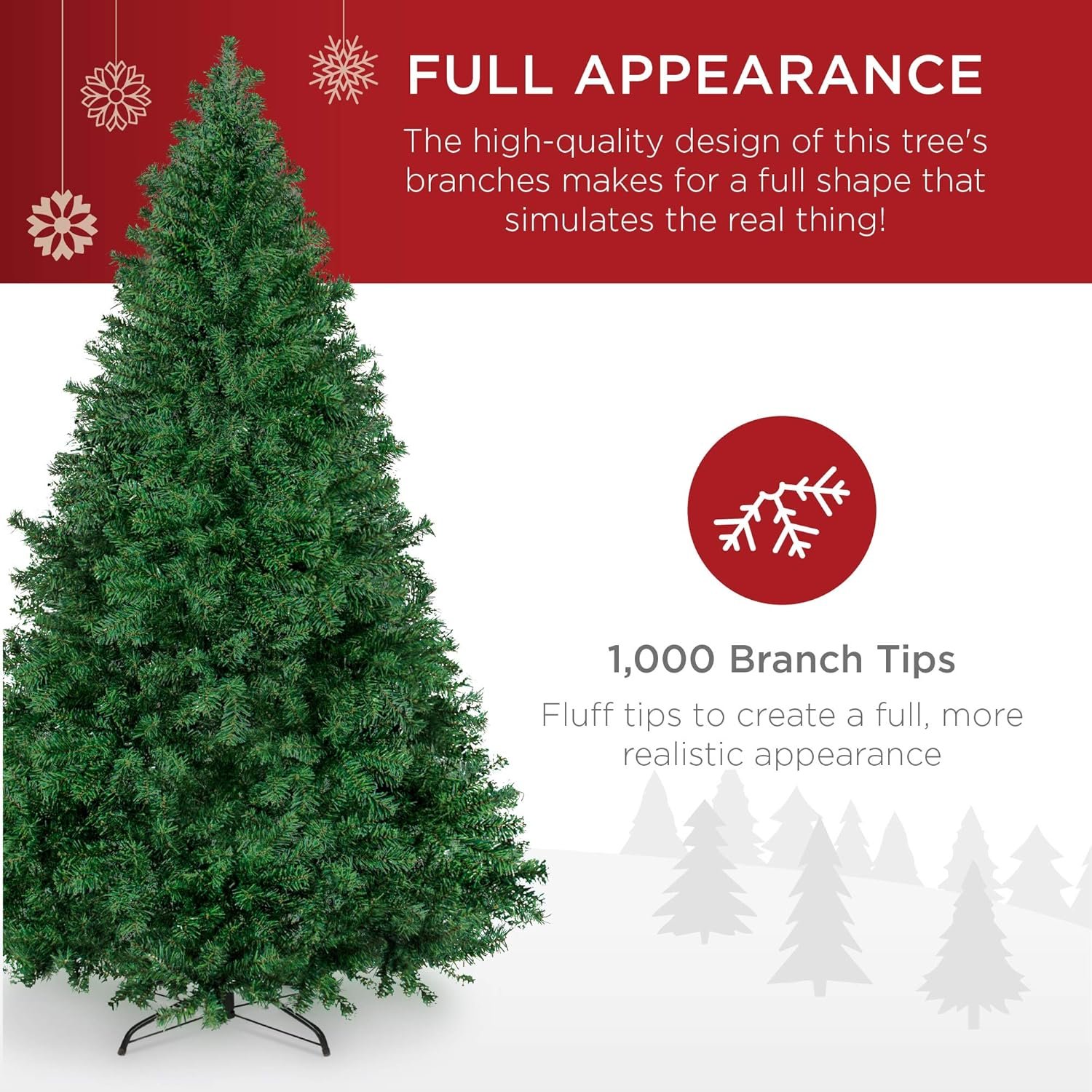 Best Choice Products Artificial Christmas Tree, 6ft Premium Unlit Hinged Design, Dense Branches Realistic Holiday Décor w/Easy Assembly, Base - Image 4
