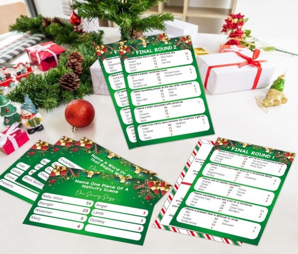 Christmas Feud Games, Friendly Feud Games, Family Activity, Family Games for Game Night, Baby Shower Game, Party Supplies for Adults, Xmas Holiday Party Game and Activity Decorations (f001) - Image 5