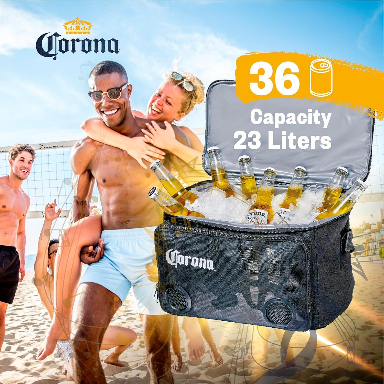 Corona Insulated Cooler with Speakers Modern Floating Cooler with Speakers Super Portable Travel Cooler Durable Speaker Cooler with Bluetooth for Parties, Festivals, Boats, and Beaches, Holds 36 cans - Image 8