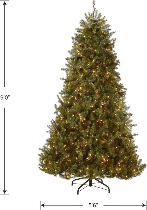 National Tree Company Pre-Lit Artificial Full Christmas Tree, Green, Dunhill Fir, White Lights, Includes Stand, 9 Feet - Image 7