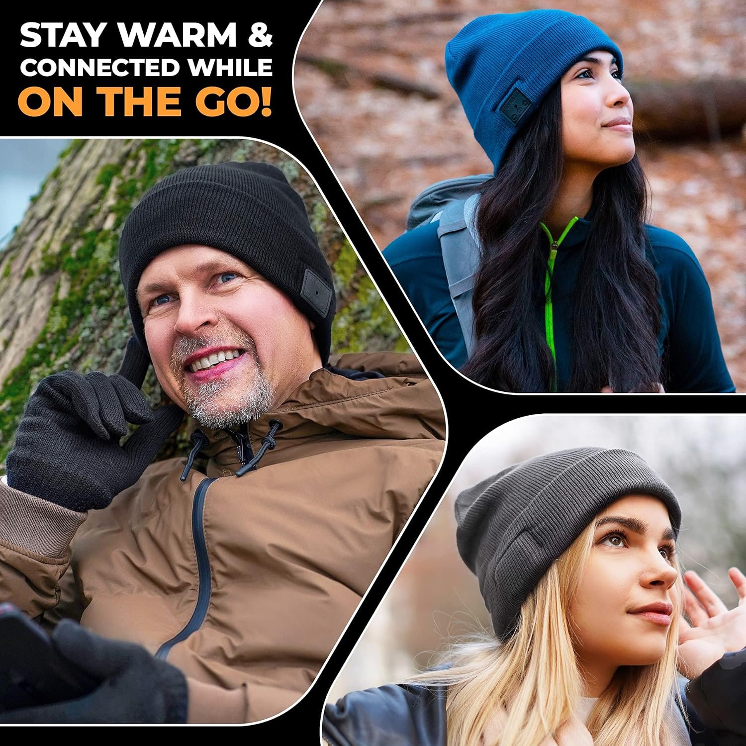 Foxelli Bluetooth Beanie Hat with Headphones Perfect Tech Gift for Men & Women - Image 9