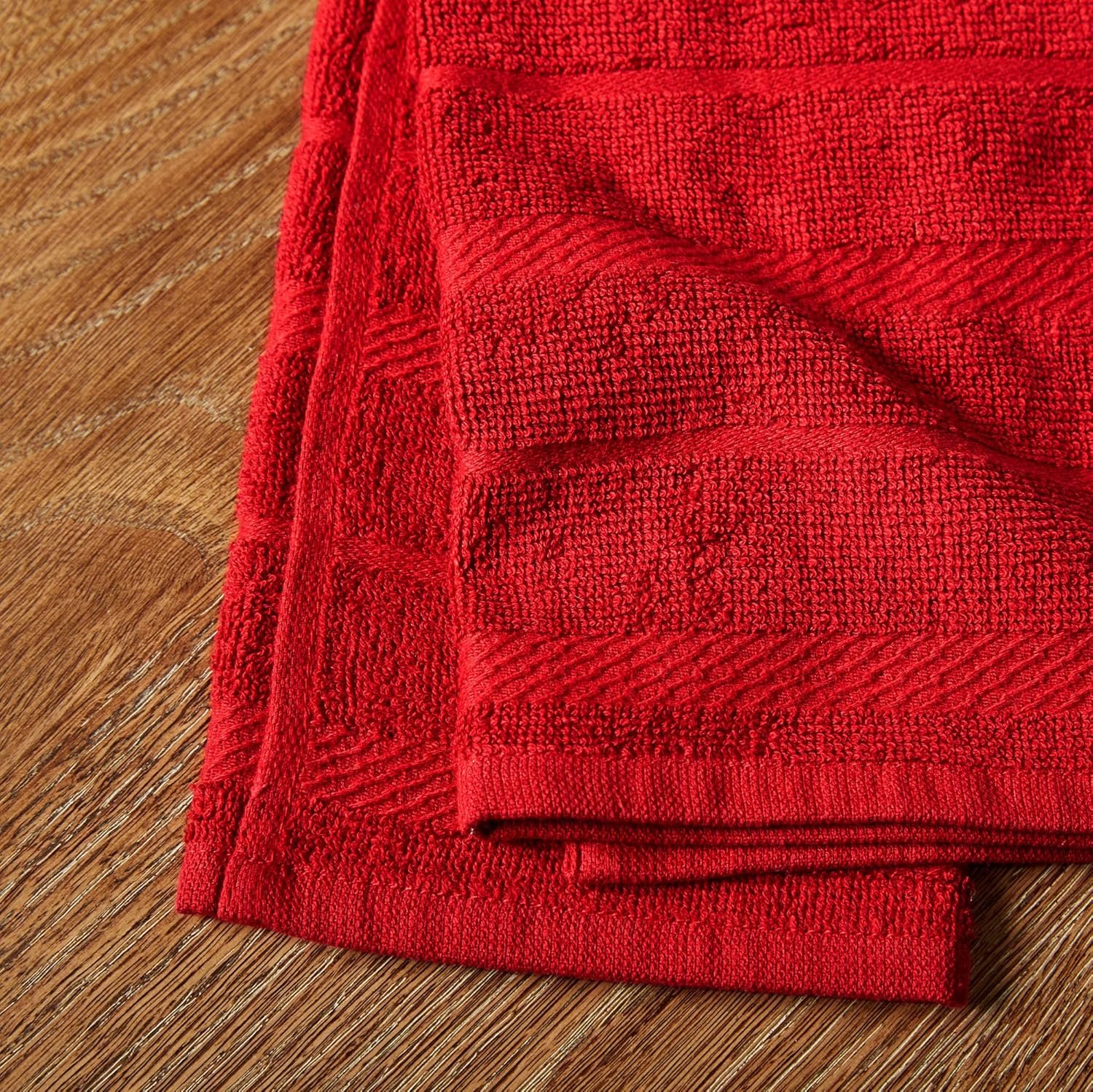 KitchenAid Albany Kitchen Towel 4-Pack Set, Passion Red/White, 16"x26" - Image 4
