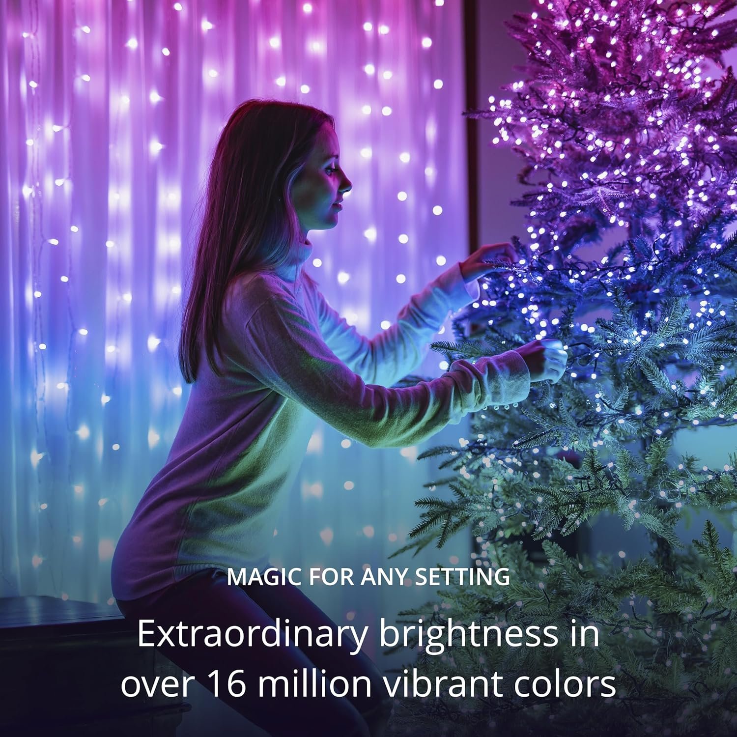 Twinkly Strings 600 LED RGB, Including White, LED Light String, Smart Multicolor LED Lights, Christmas Lights, Mappable LEDs, IP44, Green Wire, Packaging May Vary, 157.5ft - Image 3