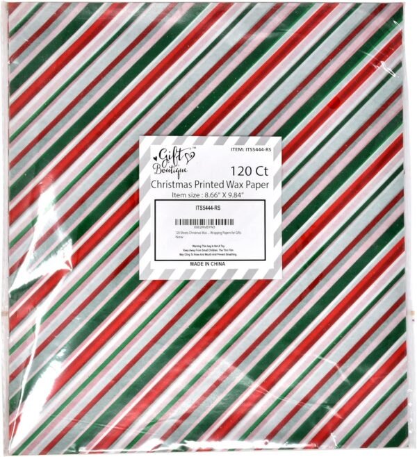 Gift Boutique 120 Sheets Christmas Wax Paper Parchment Paper Cookie Food Liners Colored Candy Wax Baking Grease Proof Holiday Wrapping Papers for Gifts - Image 7