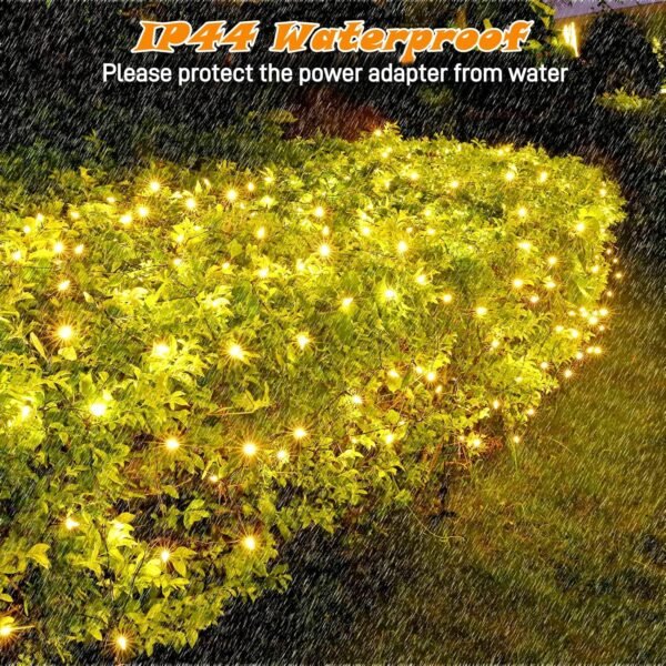 LED Christmas Net Lights Outdoor,120 LED 6ftx4ft Connectable Waterptoof Christmas Lights for Bushes Fence Tree Shrub Yard Garden Outdoor Christmas Decorations(Warm White) - Image 5