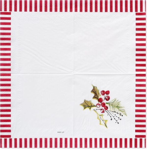 American Greetings 50-Count 5 in. x 5 in. Beverage Napkins by Kathy Davis, Christmas Party Supplies - Image 3
