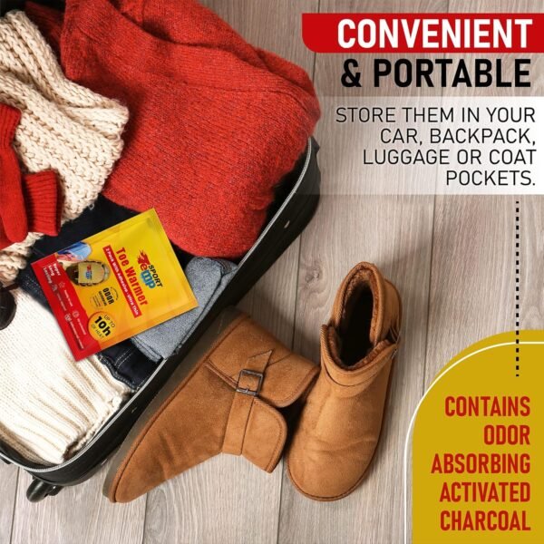 Toe Warmers - Up to 10 Hours of Heat, Easily Apply with Adhesive - Ultra Thin, Easy, All Natural - Air Activated, Odorless Hot Toe Warmers - Sport Temp - Image 7
