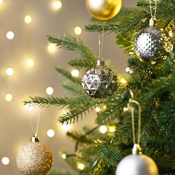 Valery Madelyn Christmas Tree Decorations Ornament Set for Fall Halloween Decor, 50ct White and Gold Shatterproof Christmas Ball Ornaments Bulk, 2.36 Inches Hanging Decor for Xmas Holiday Party - Image 7