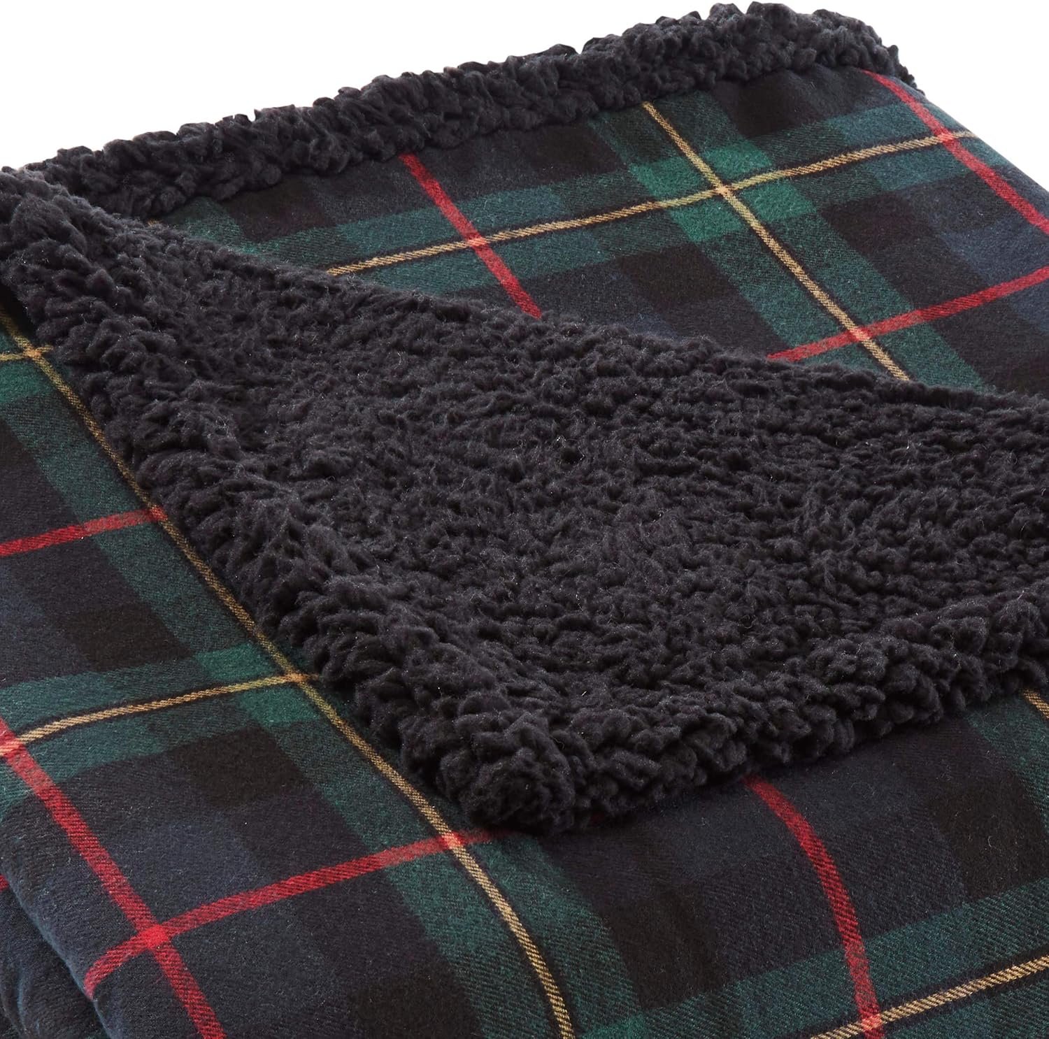 Eddie Bauer - Throw Blanket, Super Soft Reversible Cotton Flannel Sherpa Bedding, Ideal Christmas & White Elephant Gifts, Cozy Plaid Throw Blankets for Couch (Pine Tartan, Throw) - Image 3