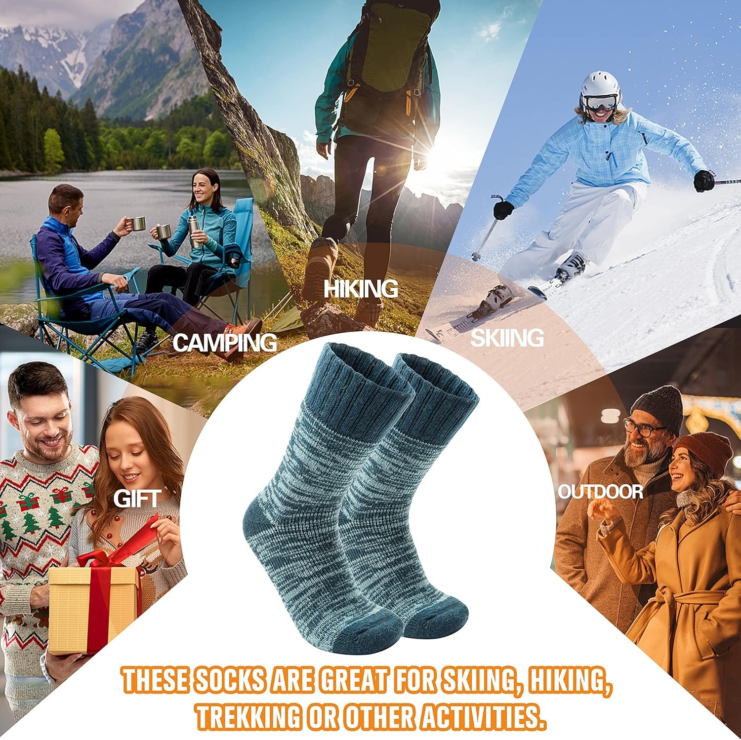 3 Pairs Warm Thermal Socks for Women & Men Winter Ski Thick Boot Insulated Socks for Cold Weather - Image 7