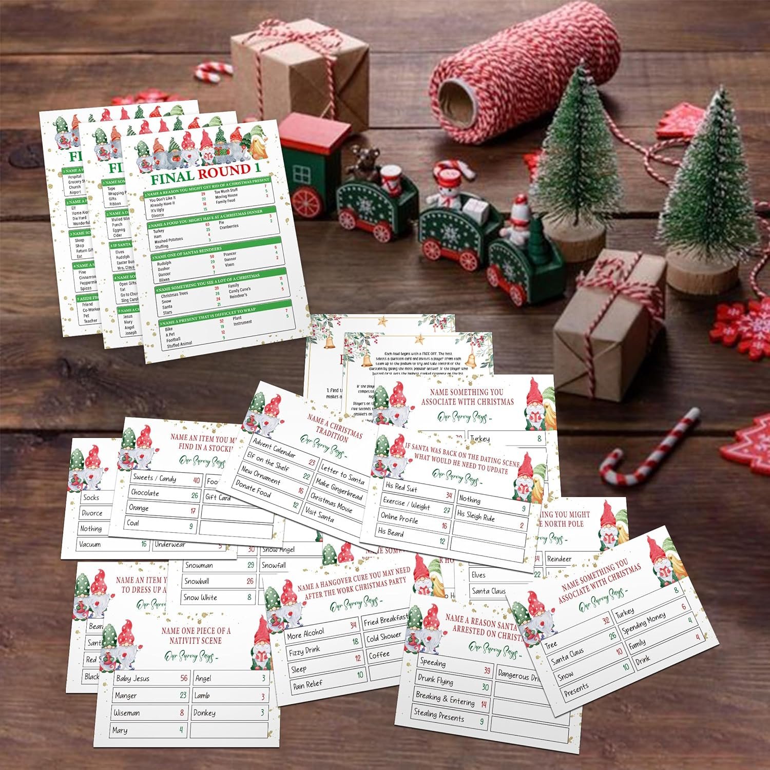 UHADRE Christmas Friendly Feud Quiz, Christmas Game Night, Christmas Party Game for Adults, Family Activity, Feud Trivia Quiz, Christmas Party Supplies SC002 - Image 4
