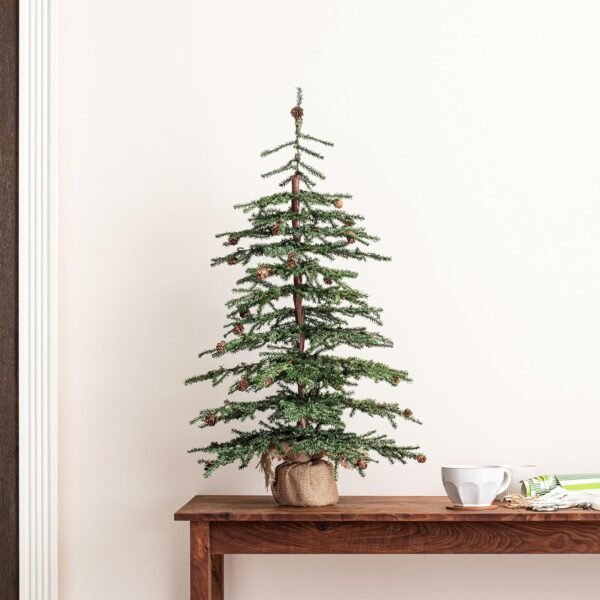 Vickerman 30" Caramel Pine Artificial Christmas Tree Unlit- Featuring 684 PVC Tips - Pine Cone Accented - Seasonal Indoor Home Decor with Decorative Burlap Base - Image 3
