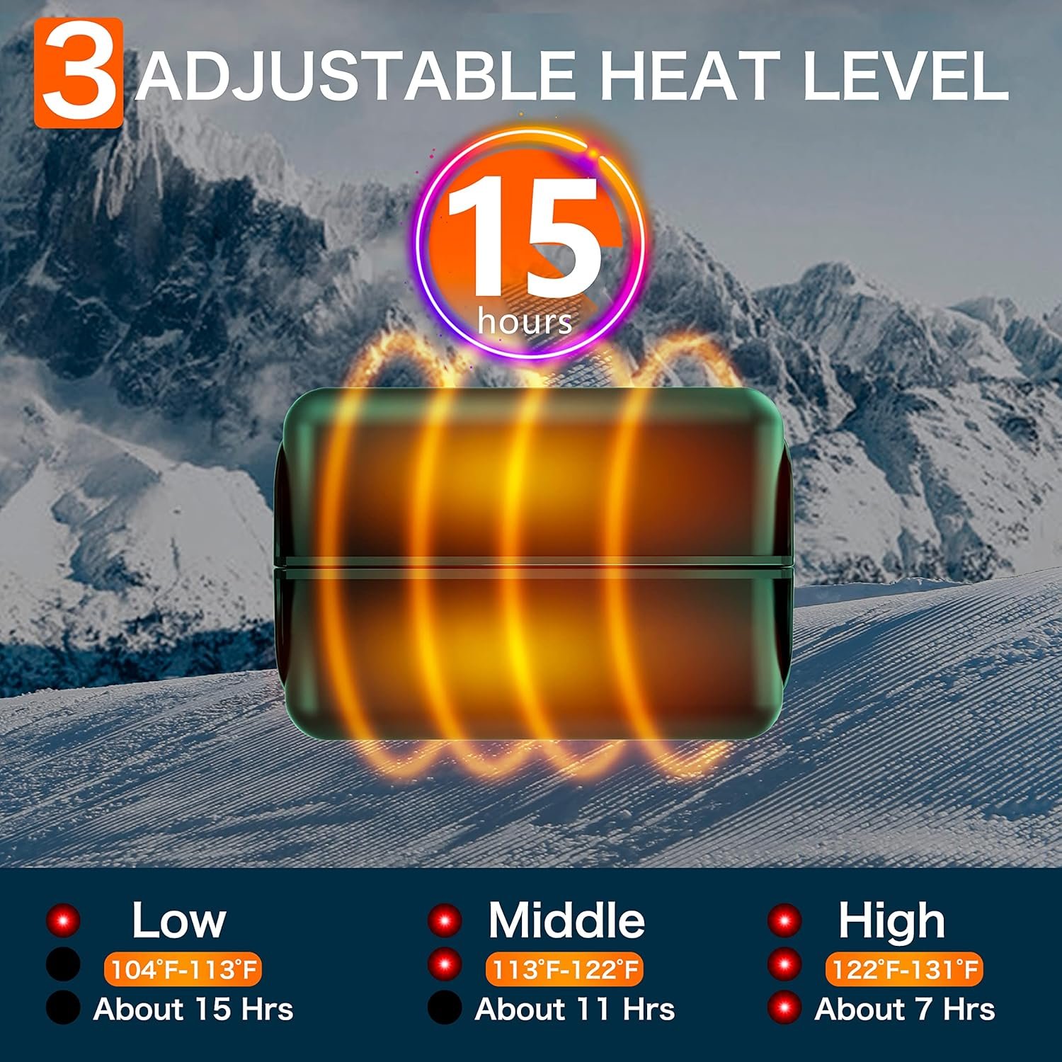 Hand Warmers Rechargeable 2 Pack,10000mAh Split-Magnetic Electric AI Handwarmer Power Bank,3 Levels, Camping,Hunting in Winter - Image 5