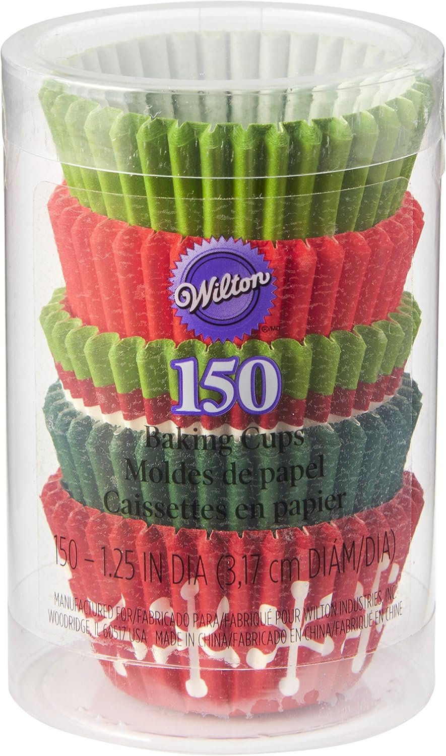 Wilton Christmas Red & Green Mini Cupcake Liners, 150-Count - Image 2