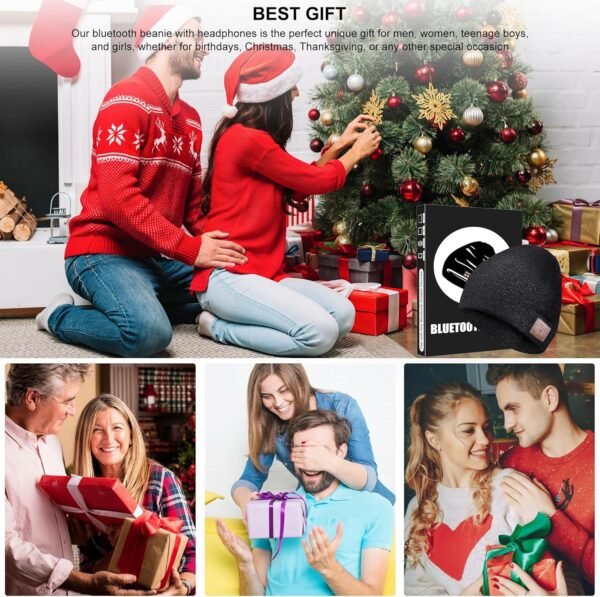 Bluetooth Beanie, Bluetooth 5.2 Wireless Beanies Hats, HD Stereo and Built-in Microphone - Image 8